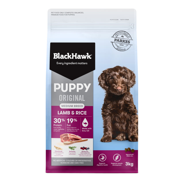 Black Hawk Original Medium Breed Puppy Lamb & Rice Dry Dog Food