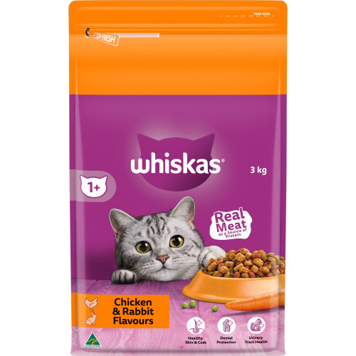 Whiskas Adult Chicken & Rabbit Dry Cat Food