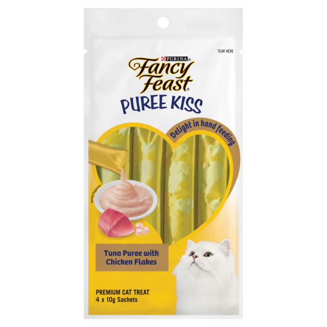 Fancy Feast Puree Kiss Tuna with Chicken Flakes Cat Treats